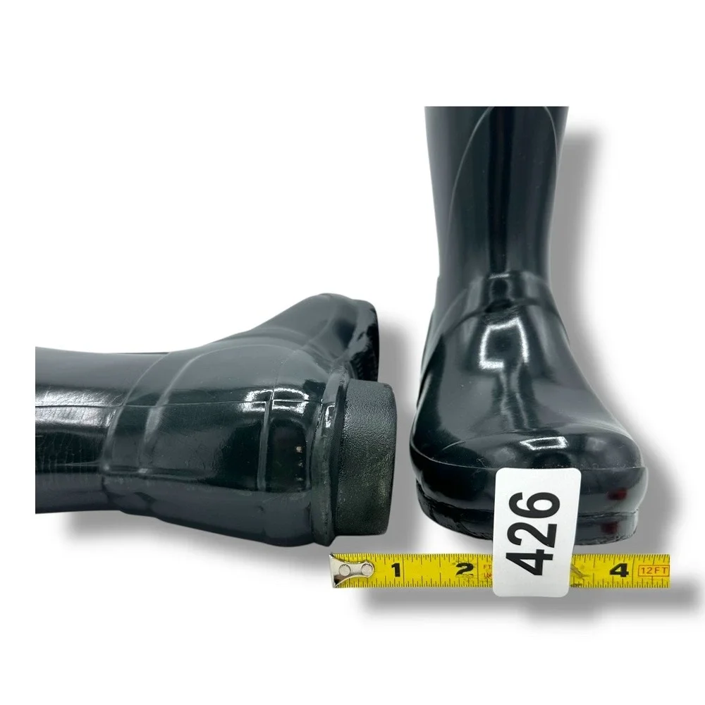 Hunter Kids Original Short Gloss Rain‎ Boots Black Size US 5 FS1000RGL